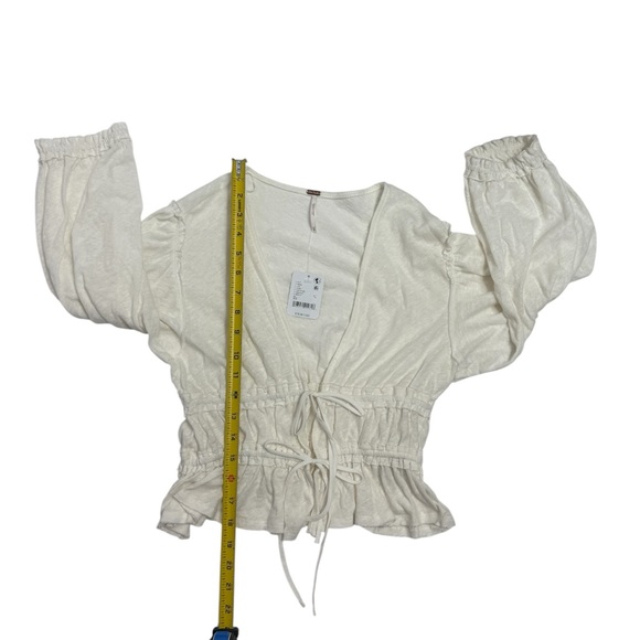 Free People Women's Lets Go‎ Linen Cotton Blouse, Size XSMALL - Picture 9 of 15